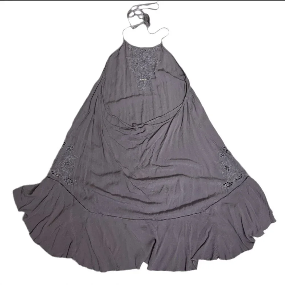 Free People Lavender Halter INTIMATELY Women’s Heat Wave Tunic Mini Dress Purple